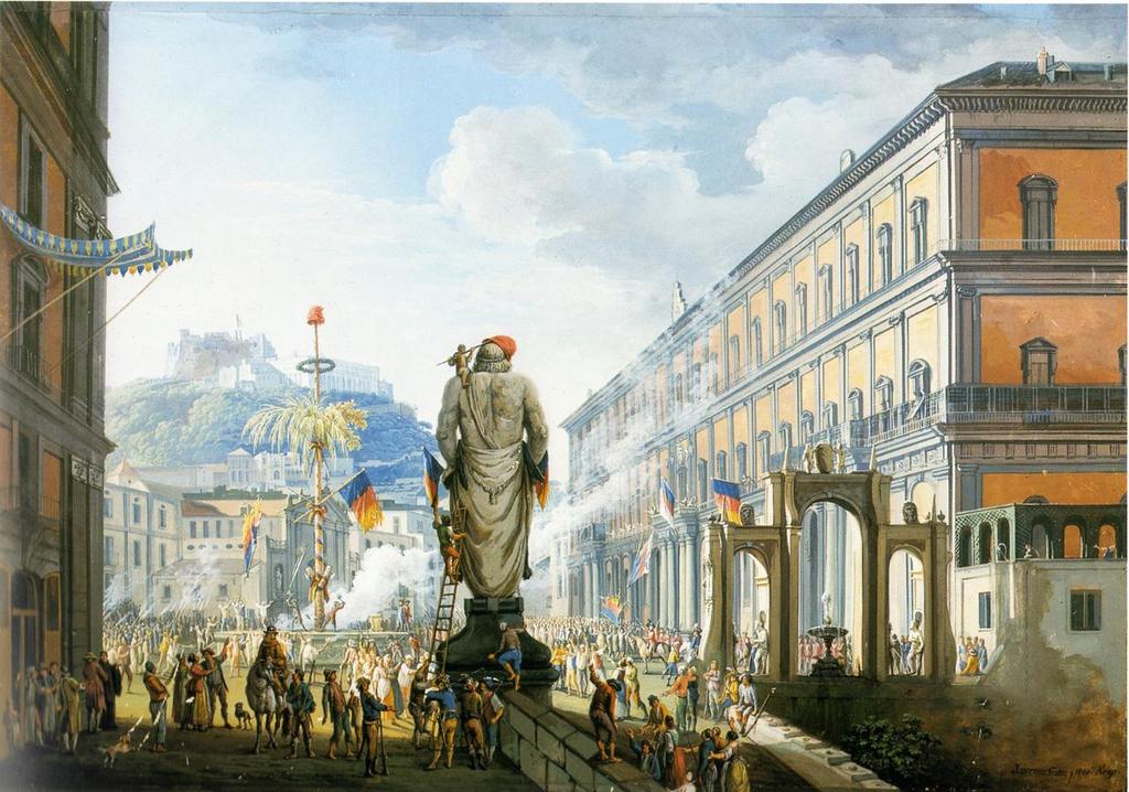 Veduta di Santa Lucia Largo di Palazzo e San Martino Napoli1799